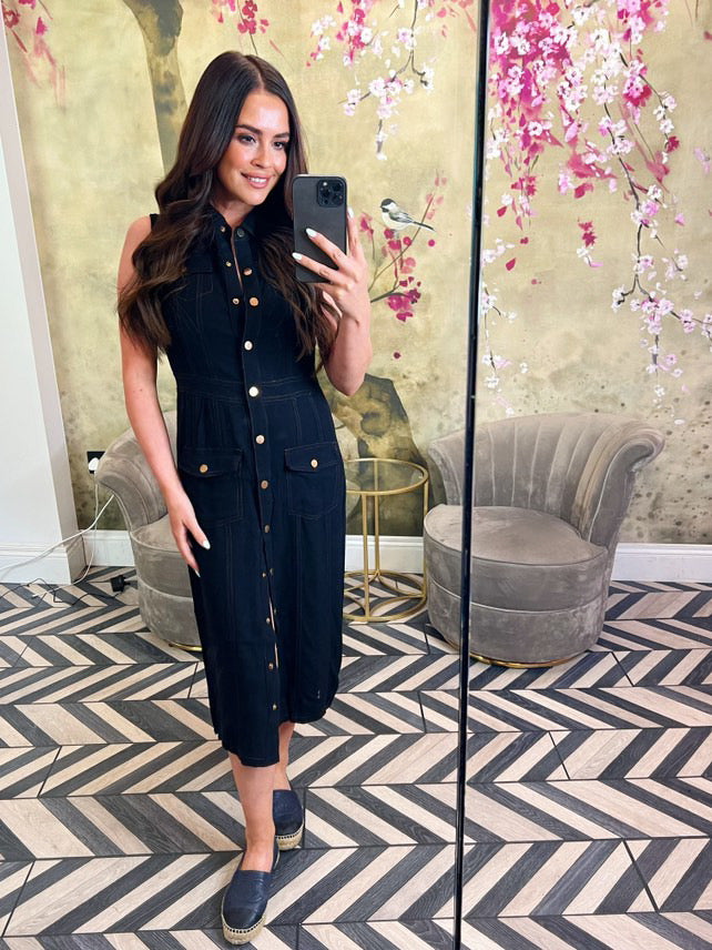 Dark denim dress