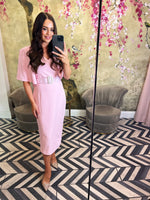 Baby pink midi dress