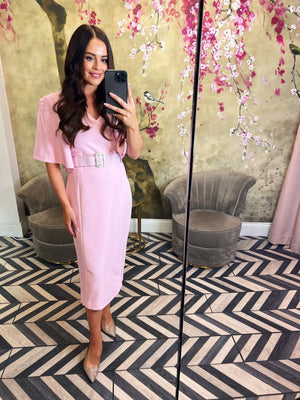 Baby pink midi dress