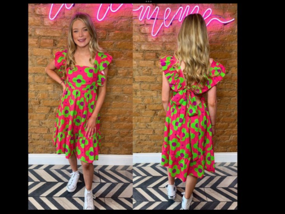 
            
                Load image into Gallery viewer, Pink and green sundress
            
        