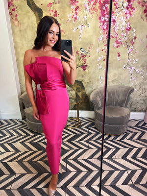 Pink midi dress