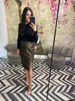 Leopard pencil skirt