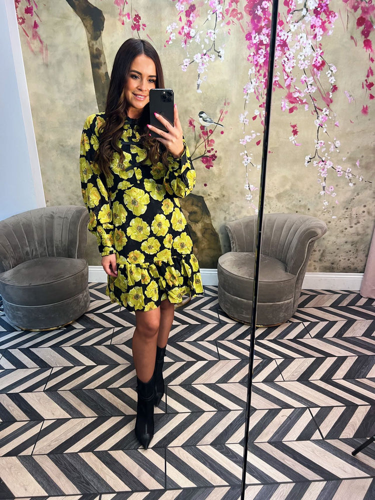 Green floral dress