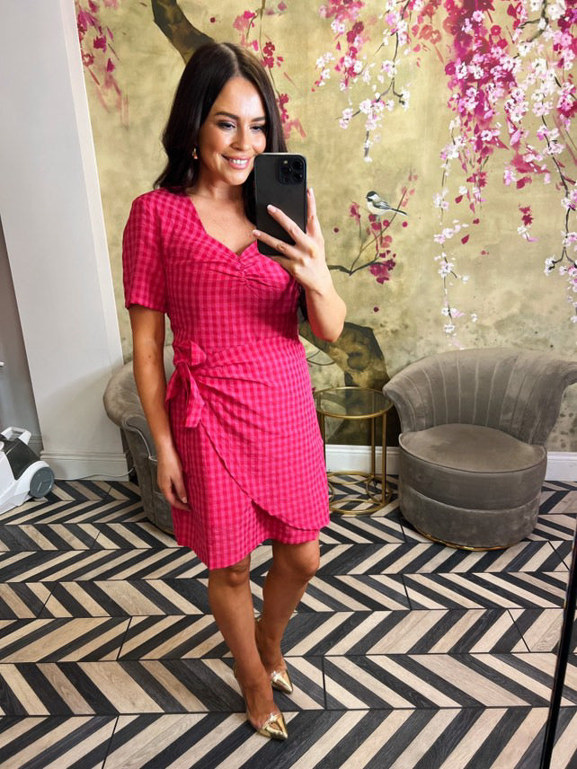Pink gingham dress