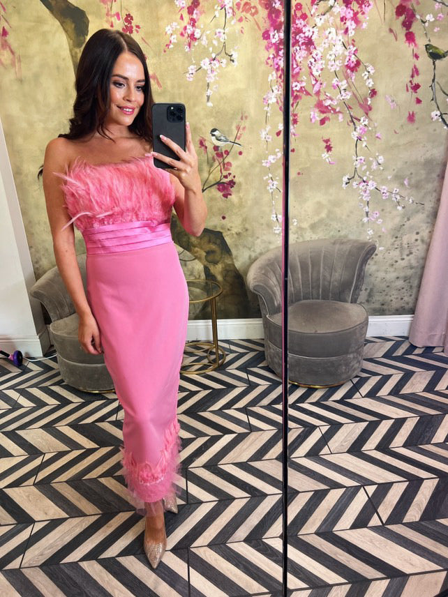 Pink Bardot dress