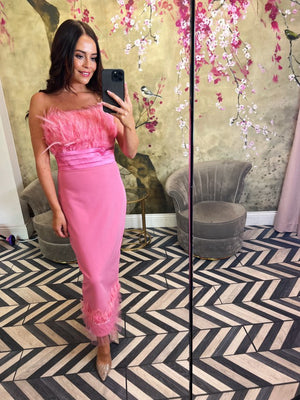 Pink Bardot dress