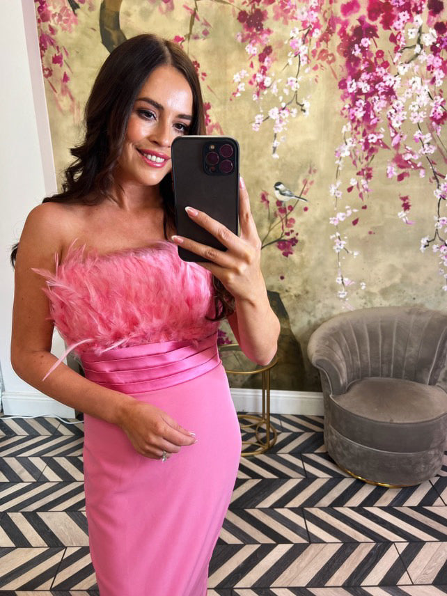 Pink Bardot dress