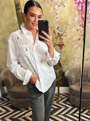White embellished shirt