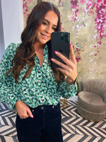 Green pattern shirt
