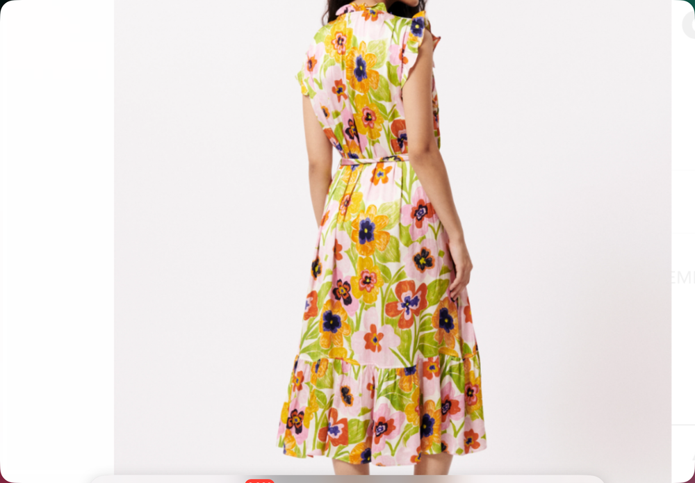 Summer floral print wrap dress
