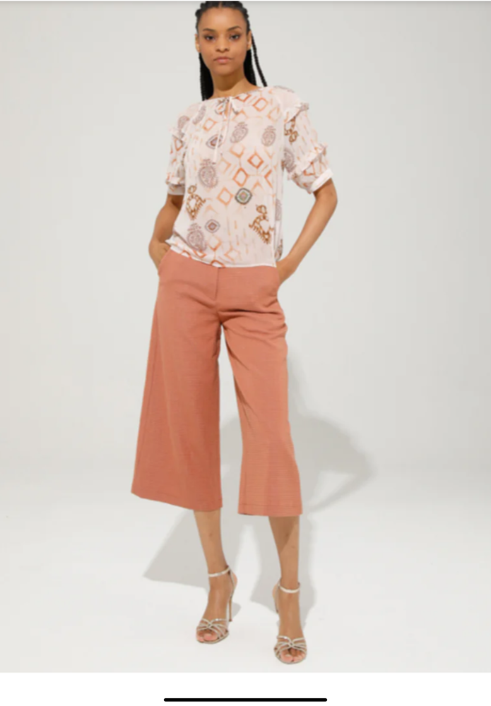Copper cropped trousers