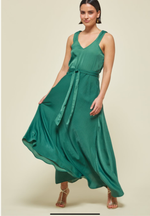 Leaf green midi dress