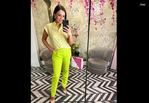 Lime trousers