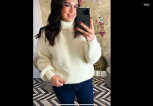 Cream polo neck sweater