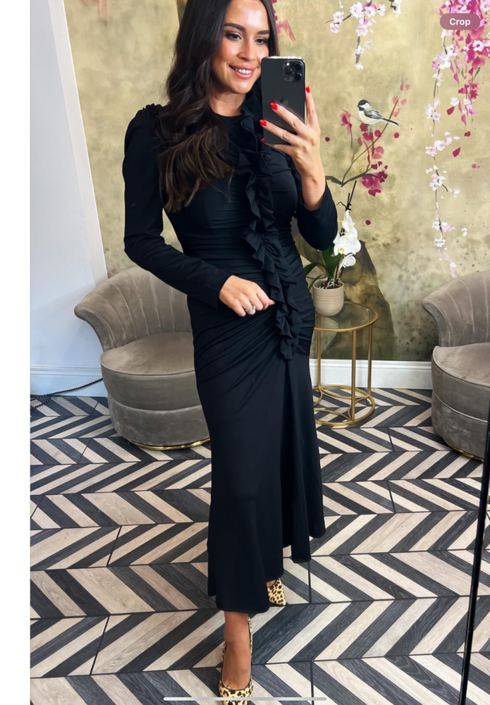 Black midi dress