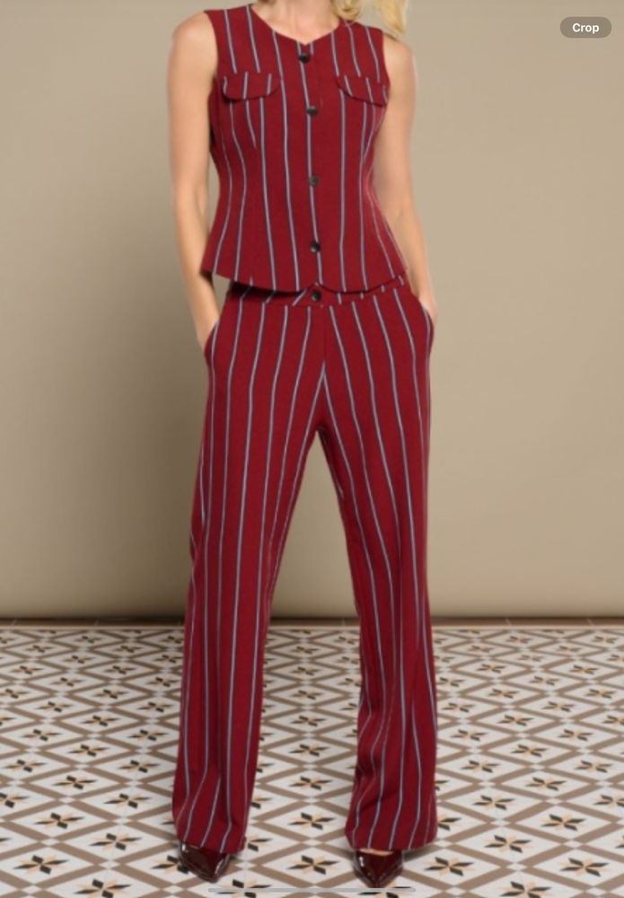 Wine coloured trouser to match waistcoat