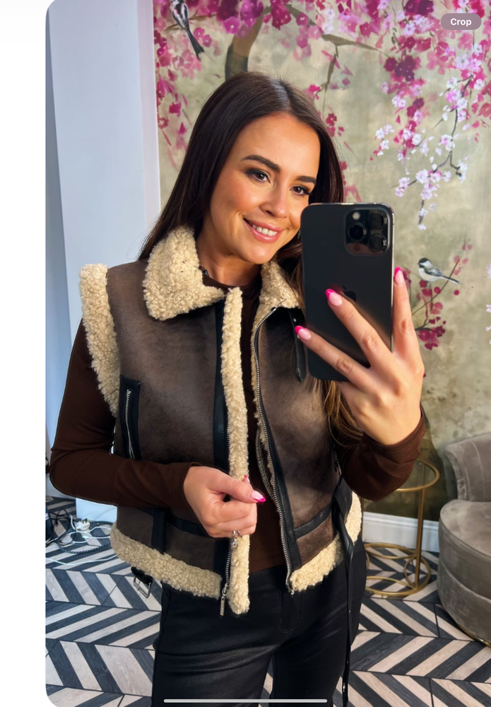 Faux sheepskin gilet