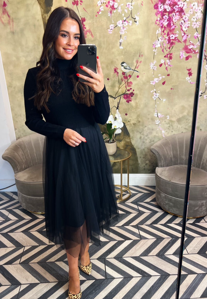 Black midi dress