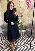 Black midi dress