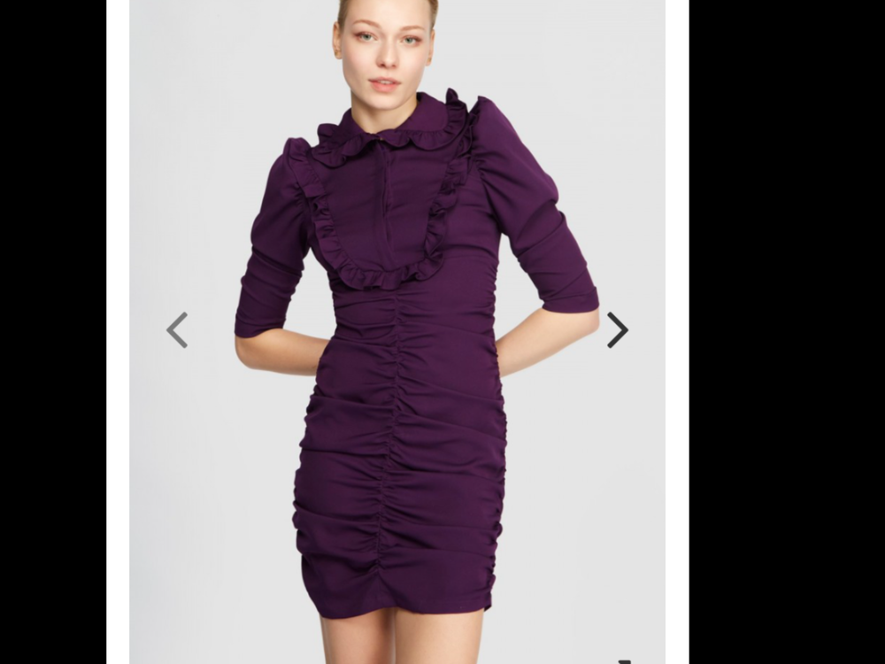 
            
                Load image into Gallery viewer, Plum coloured short ruched dress
            
        